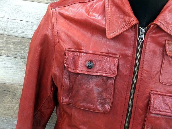 CUSTOM CULTURE/カスタムカルチャー 山羊革 レザージャケット No.164 - 1102 レッド - 安心保証・業界最安値の販売 福助